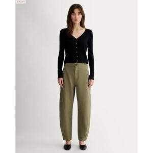 Everlane Pants Womens 4 The Fatigue Barrel Wide Leg Green High Rise Utility Chic